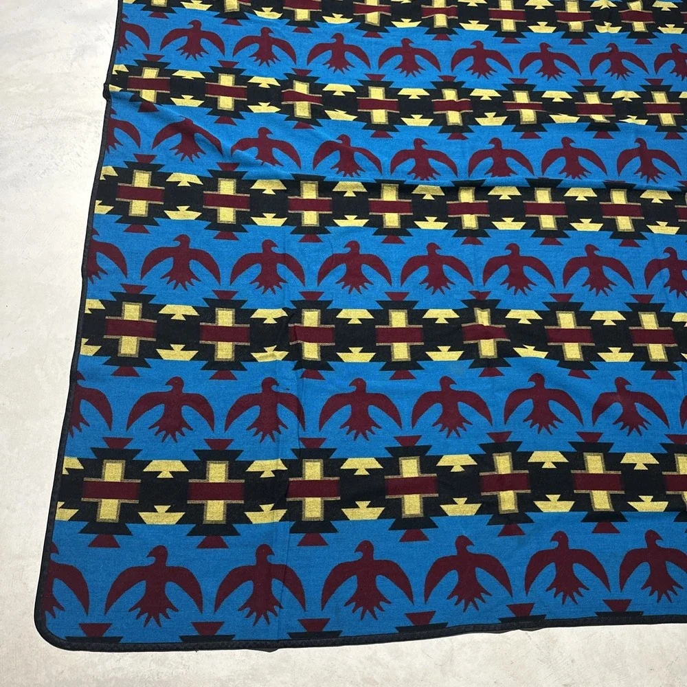 LARGE VINTAGE MEXICAN THUNDERBIRD BLANKET 81